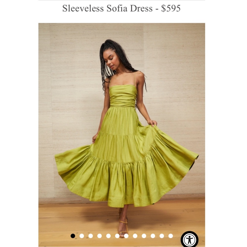 Never worn, brand new, green Size Small La Ligne Sleeveless Sofia Dress